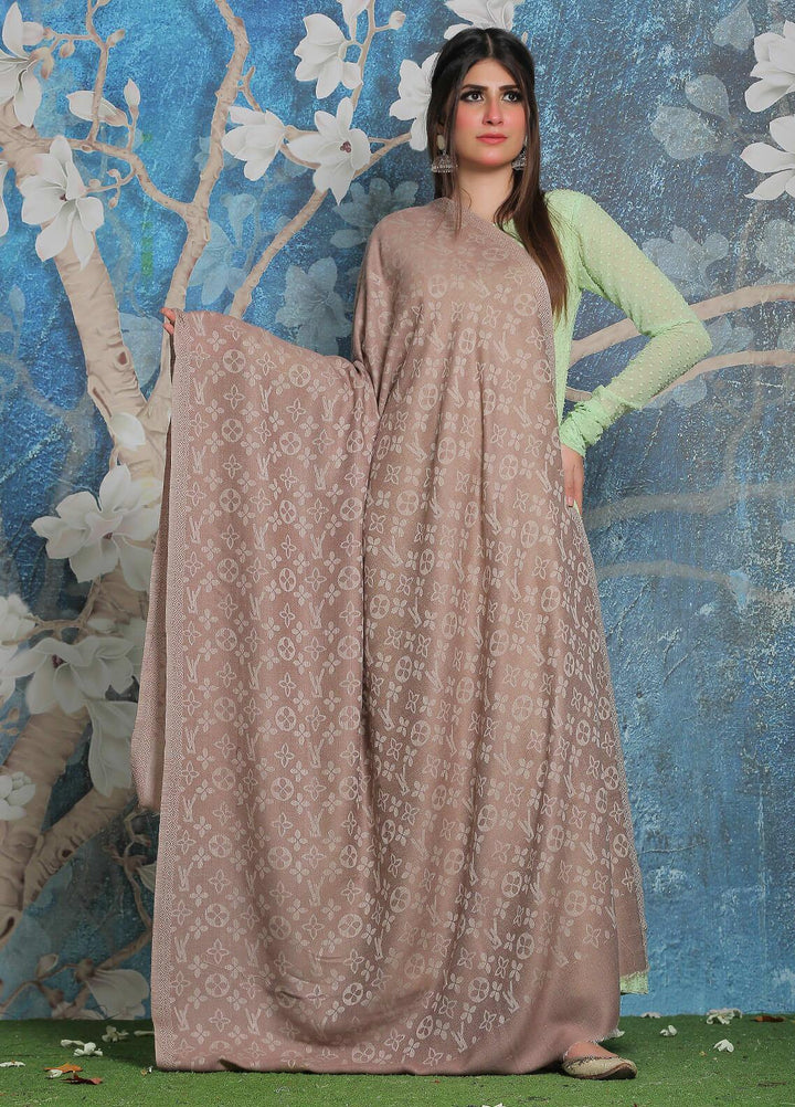 Sanaulla Exclusive Range Pashmina Shawl SU21PP AKP-52 Fawn-2 Pure Pashmina Shawls