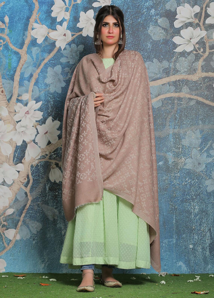 Sanaulla Exclusive Range Pashmina Shawl SU21PP AKP-52 Fawn-2 Pure Pashmina Shawls