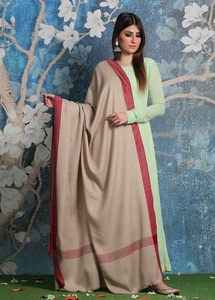 Sanaulla Exclusive Range Pashmina Shawl SU21PP  MIR-753-Beige Pure Pashmina Shawls