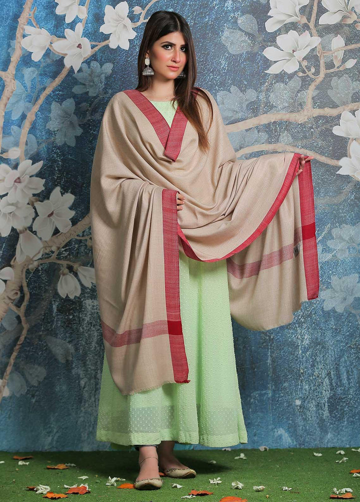 Sanaulla Exclusive Range Pashmina Shawl SU21PP  MIR-753-Beige Pure Pashmina Shawls
