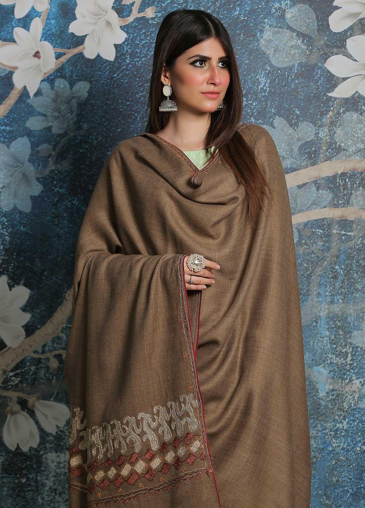 Sanaulla Exclusive Range Pashmina Shawl SU21PP MIR-23 Brown 2 Pure Pashmina Shawls