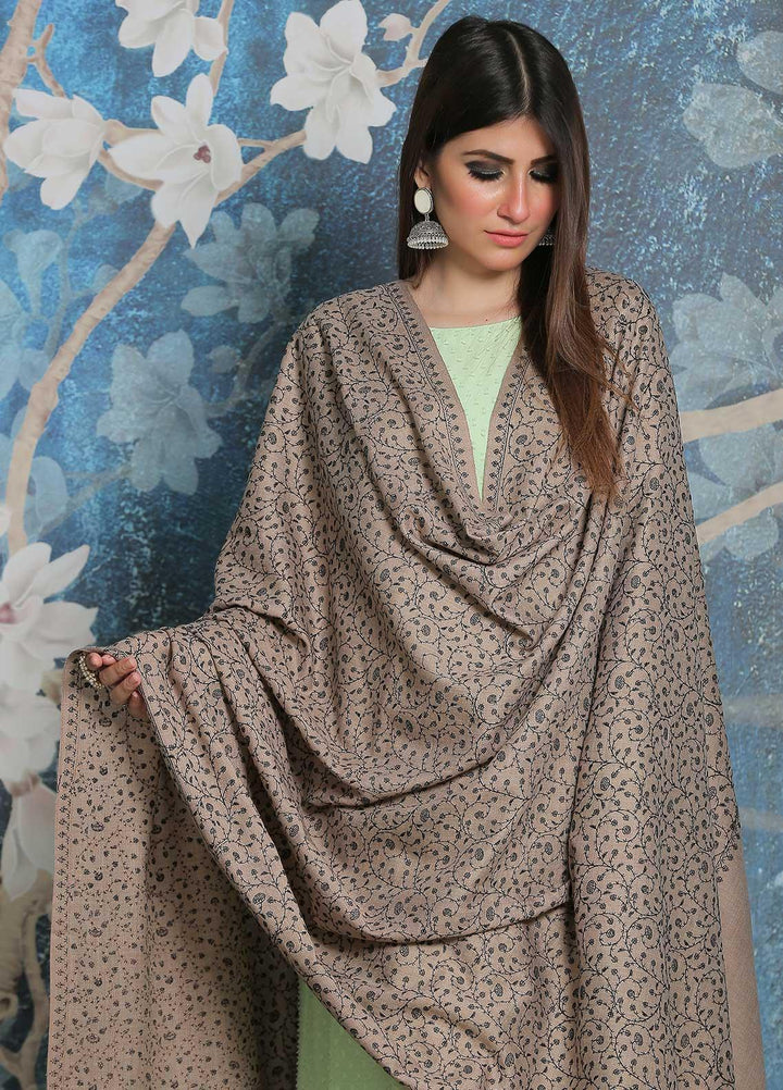 Sanaulla Exclusive Range Pashmina Shawl SU21PP AKP-01 Fawn-4 Pure Pashmina Shawls