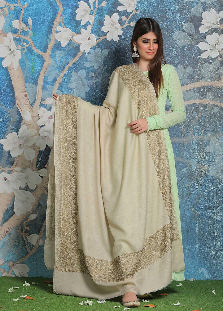 Sanaulla Exclusive Range Pashmina Shawl SU21PP AKP-43 Green Pure Pashmina Shawls