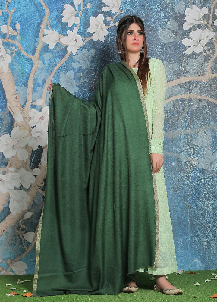 Sanaulla Exclusive Range Pashmina Shawl SU21PP AKP-45 Green Pure Pashmina Shawls