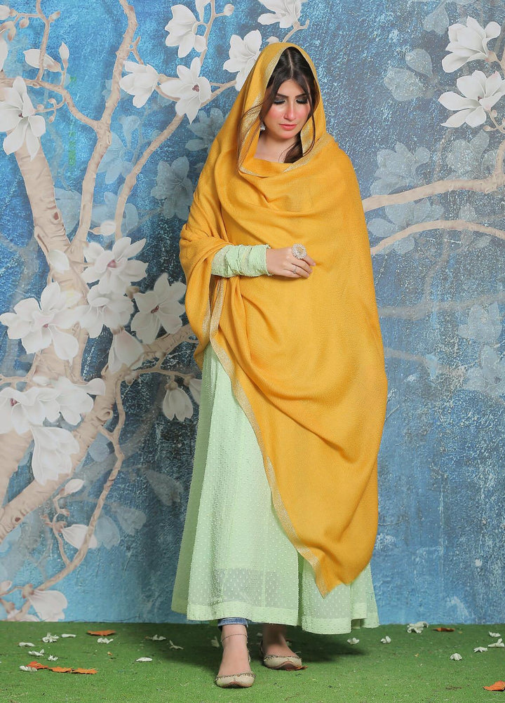 Sanaulla Exclusive Range Pashmina Shawl SU21PP AKP-45 Lemon Pure Pashmina Shawls