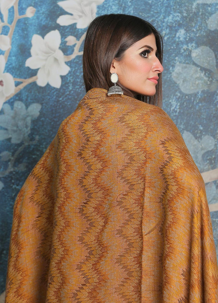 Sanaulla Exclusive Range Pashmina Shawl SU21PP AKP-50 Brown-1 Pure Pashmina Shawls