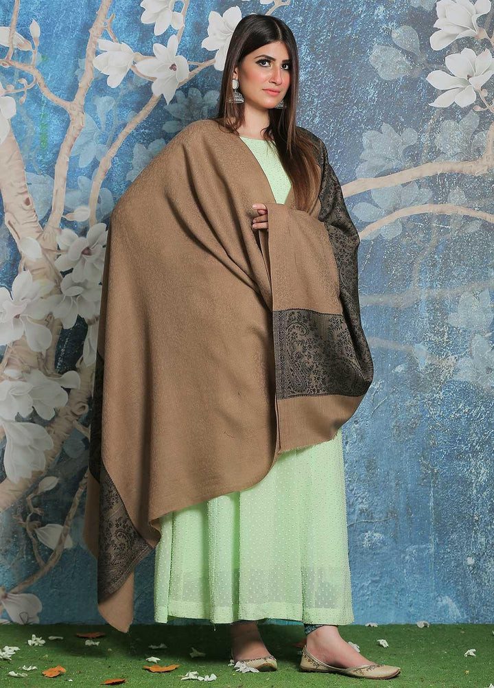 Sanaulla Exclusive Range Pashmina Shawl SU21PP AKP-51 Brown-4 Pure Pashmina Shawls