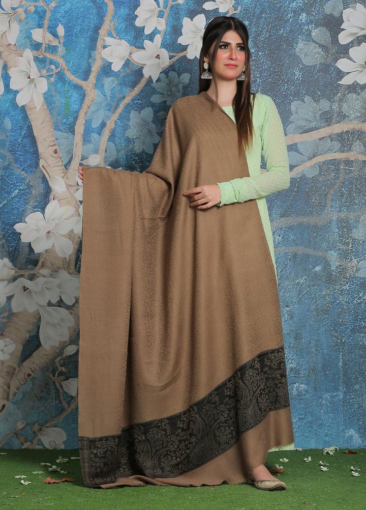 Sanaulla Exclusive Range Pashmina Shawl SU21PP AKP-51 Fawn-1 Pure Pashmina Shawls
