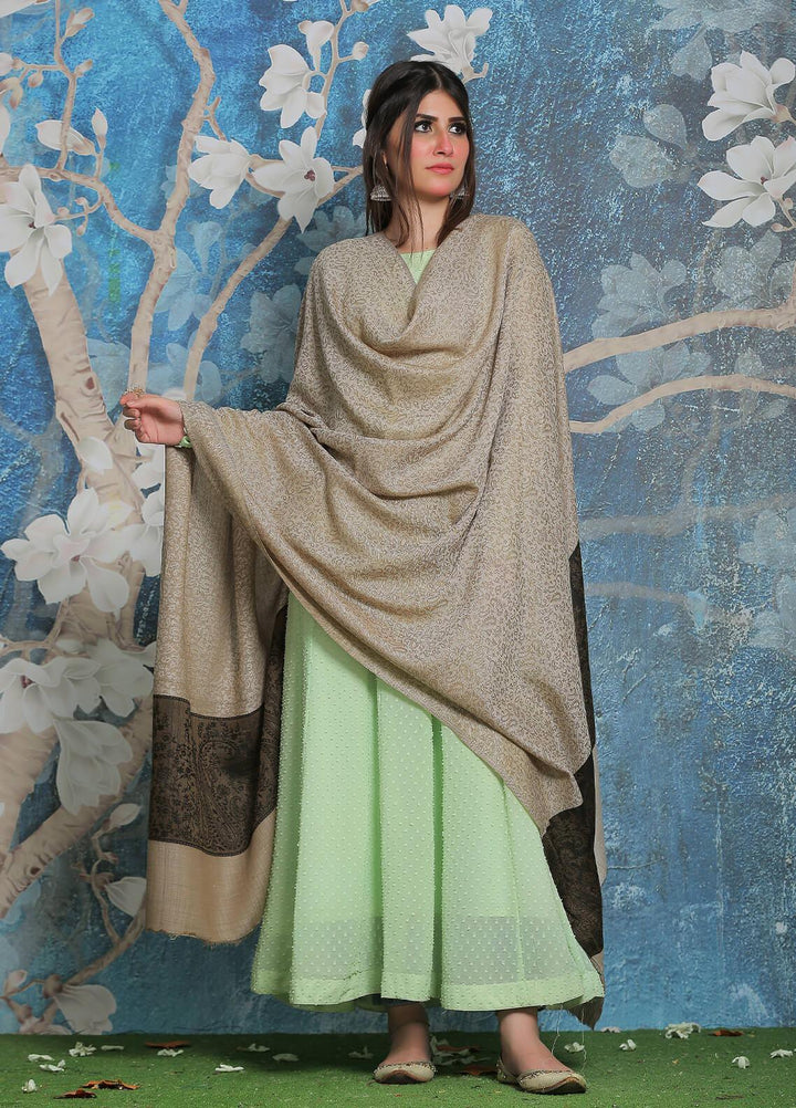 Sanaulla Exclusive Range Pashmina Shawl SU21PP AKP-51 Fawn-2 Pure Pashmina Shawls