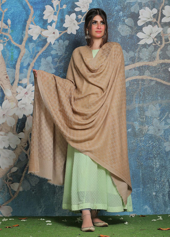 Sanaulla Exclusive Range Pashmina Shawl SU21PP AKP-52 Fawn-4 Pure Pashmina Shawls