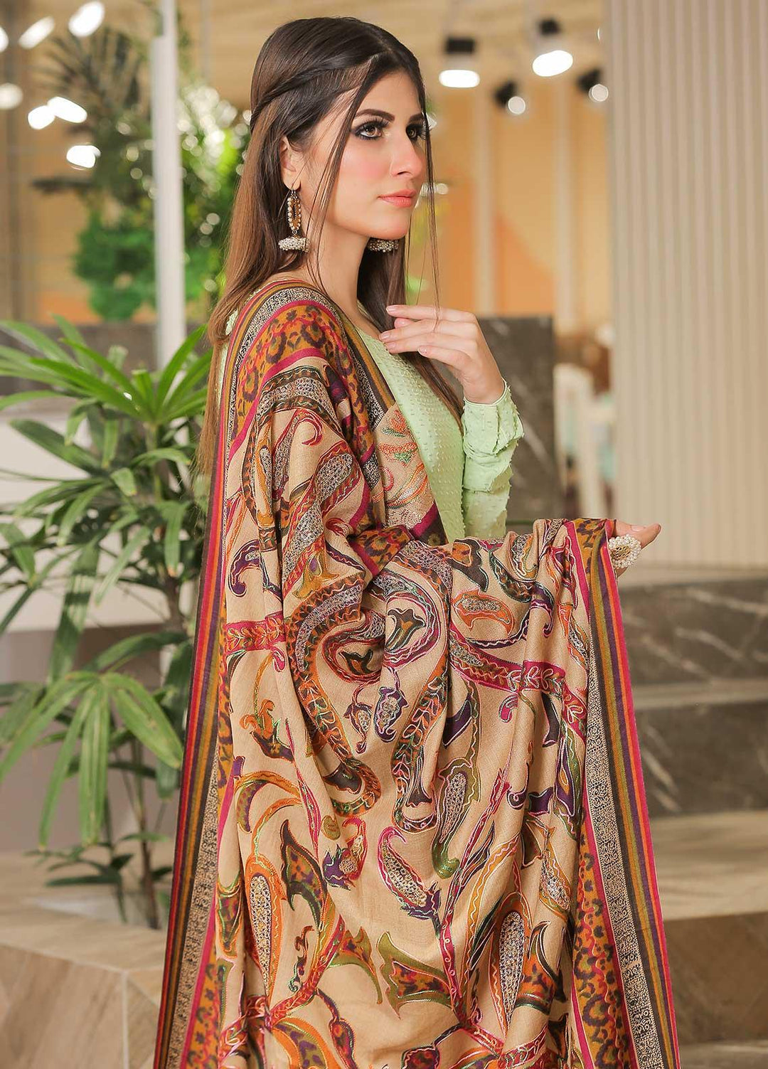 Sanaulla Exclusive Range Pashmina Shawl SU21PP MIR-681-Multi3 Pure Pashmina Shawls