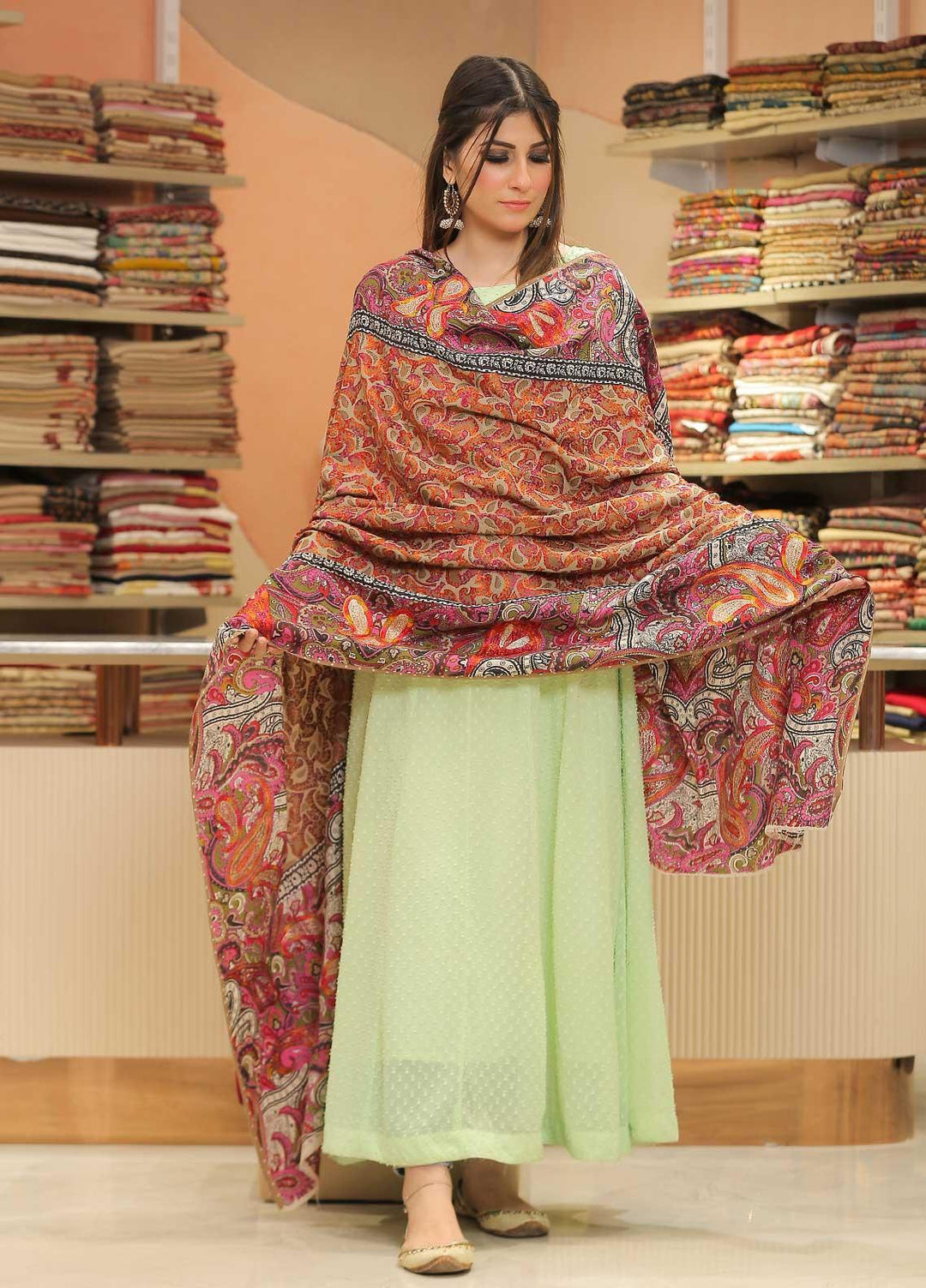 Sanaulla Exclusive Range  Pashmina  Shawl SU21PP OD-258 - Pure Pashmina Shawls