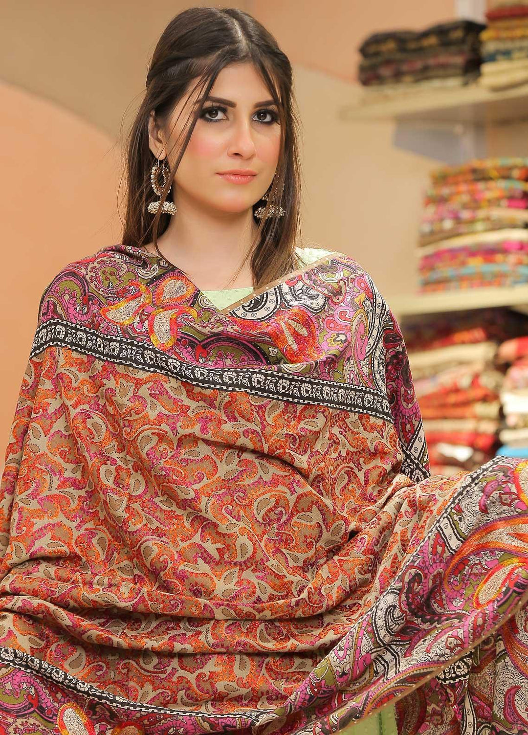 Sanaulla Exclusive Range  Pashmina  Shawl SU21PP OD-258 - Pure Pashmina Shawls