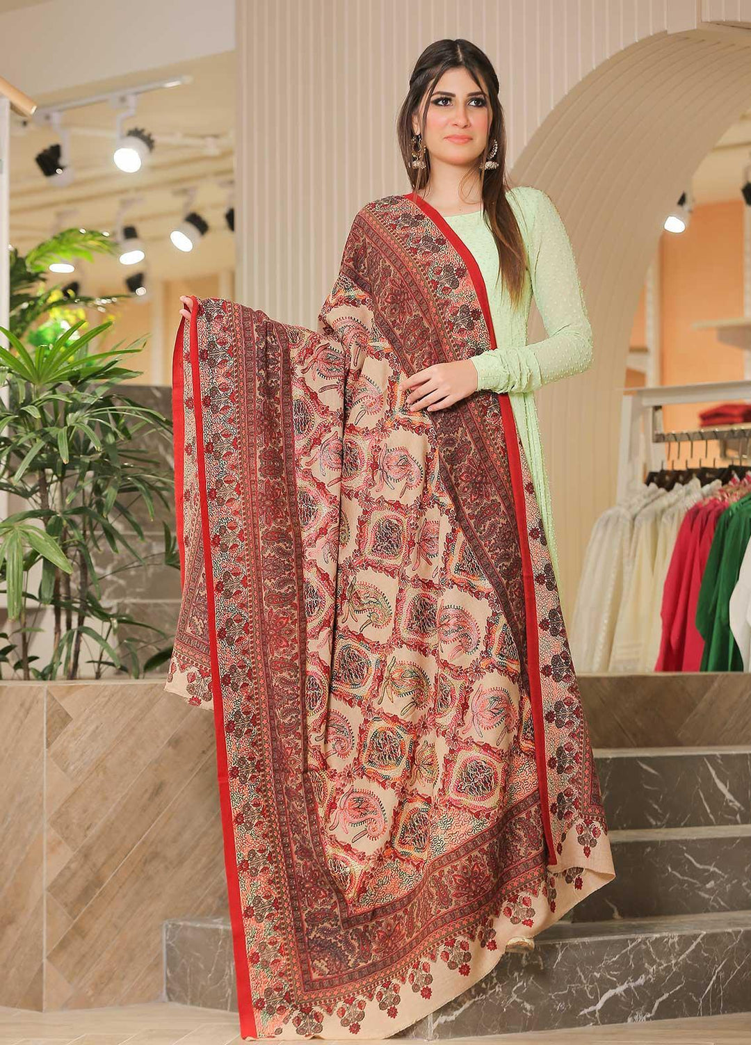 Sanaulla Exclusive Range  Pashmina  Shawl SU21PP OD-259 - Pure Pashmina Shawls