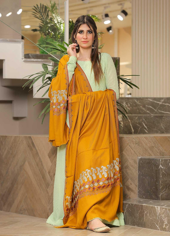 Sanaulla Exclusive Range Pashmina Shawl SU21PP MIR-23 Lemon 1 Pure Pashmina Shawls