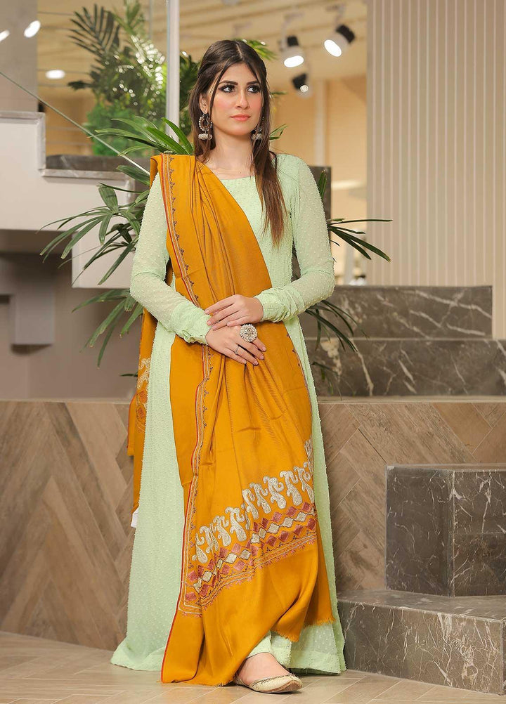 Sanaulla Exclusive Range Pashmina Shawl SU21PP MIR-23 Lemon 1 Pure Pashmina Shawls