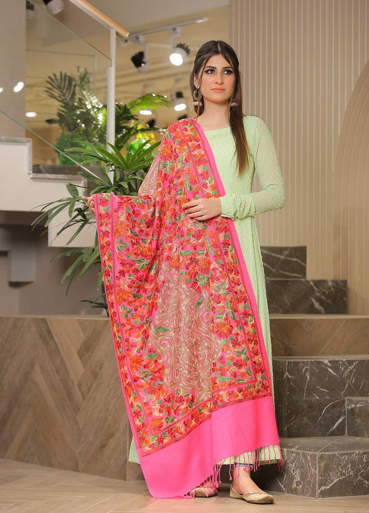 Sanaulla Exclusive Range Pashmina Shawl SU21PP MIR-36 Pink Pure Pashmina Shawls