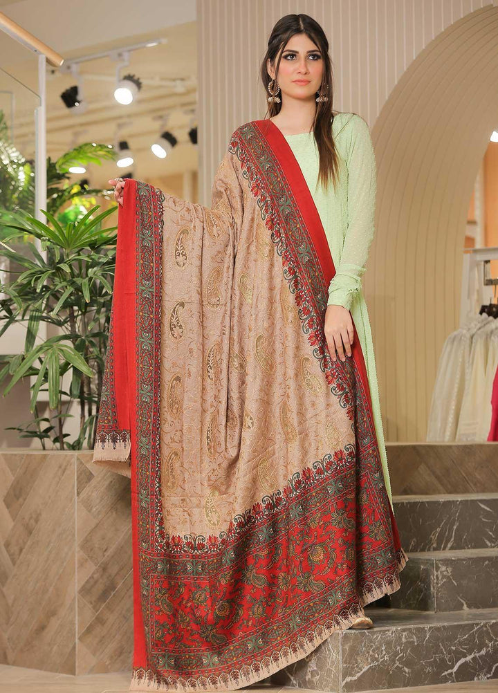 Sanaulla Exclusive Range Pashmina Shawl SU21PP AKP-21 Red Pure Pashmina Shawls