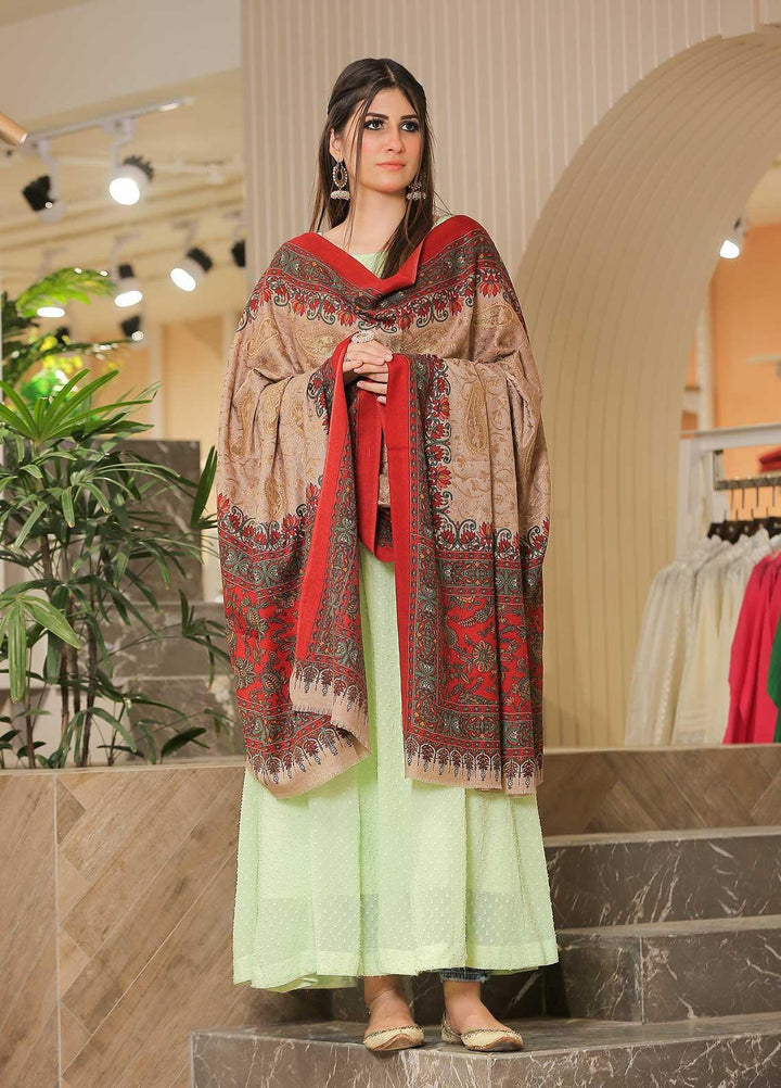 Sanaulla Exclusive Range Pashmina Shawl SU21PP AKP-21 Red Pure Pashmina Shawls