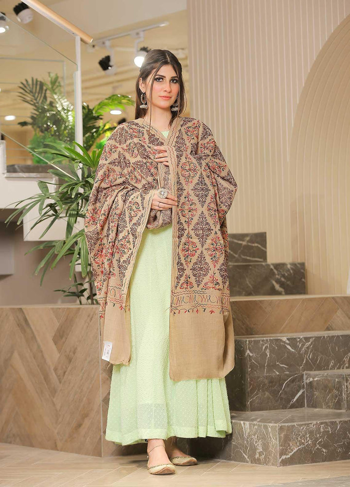 Sanaulla Exclusive Range Pashmina Shawl SU21PP AKP-27 Brown-2 Pure Pashmina Shawls