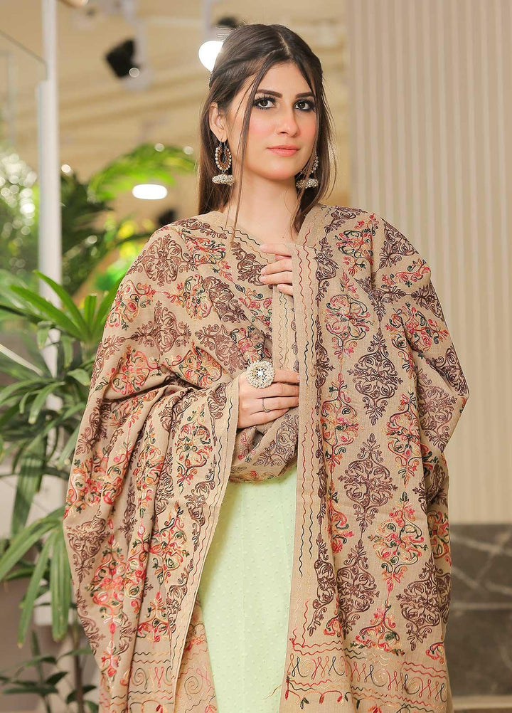 Sanaulla Exclusive Range Pashmina Shawl SU21PP AKP-27 Brown-2 Pure Pashmina Shawls