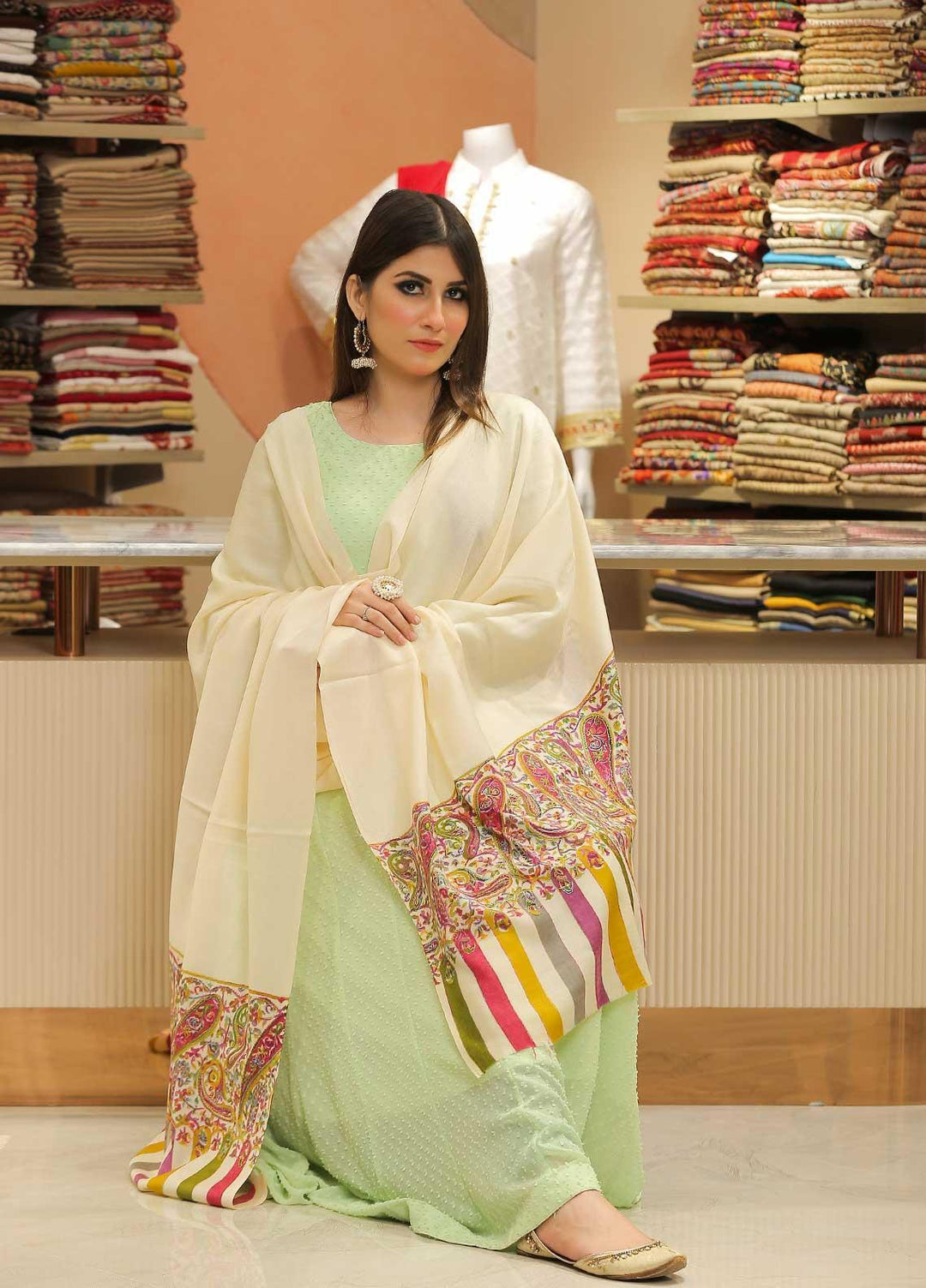 Sanaulla Exclusive Range  Pashmina  Shawl SU21PP OD-281 - Pure Pashmina Shawls