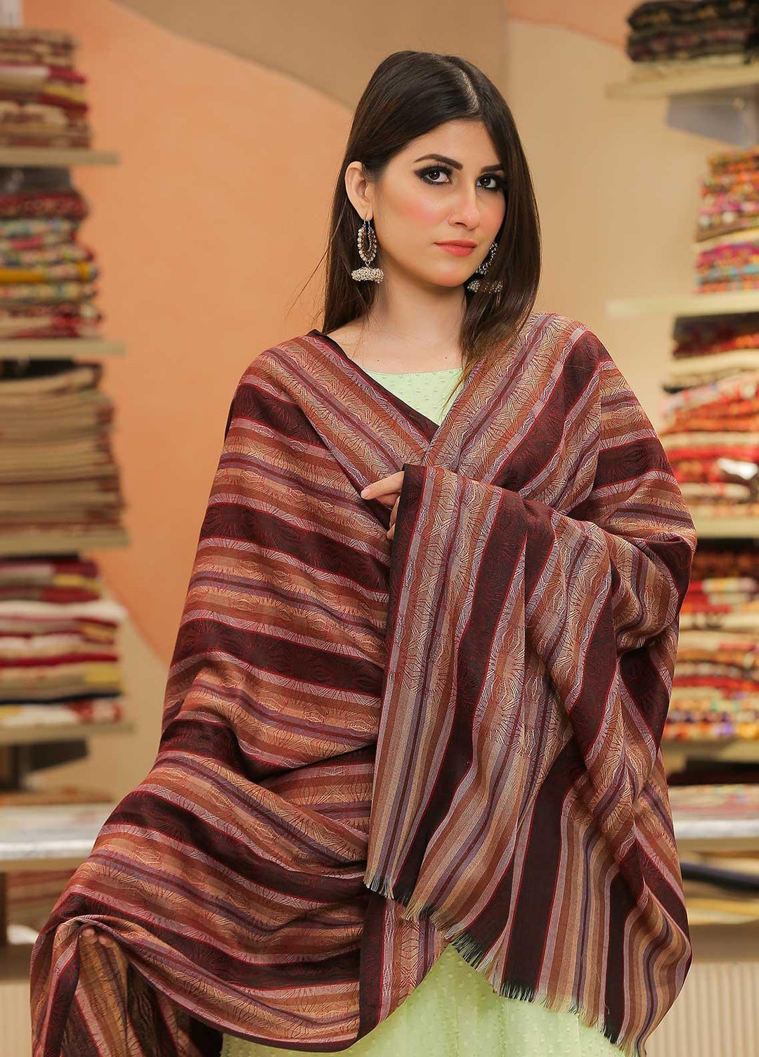 Sanaulla Exclusive Range  Pashmina  Shawl SU21PP OD-282 - Pure Pashmina Shawls