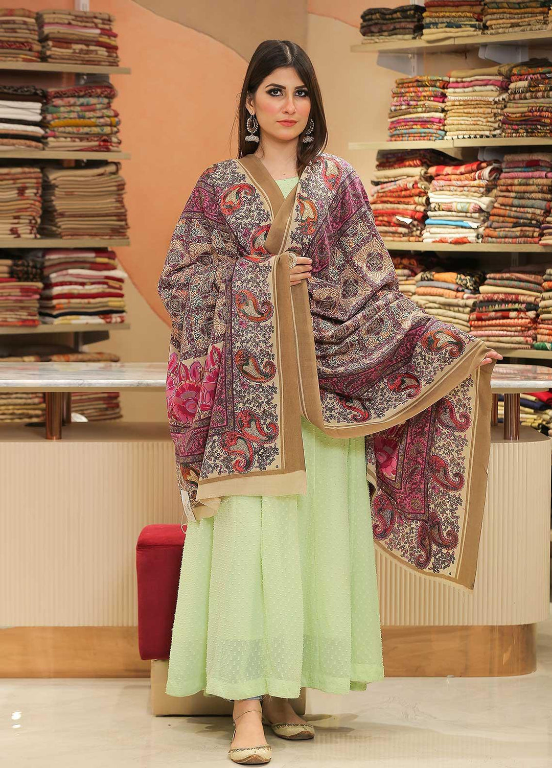 Sanaulla Exclusive Range  Pashmina  Shawl SU21PP OD-286 - Pure Pashmina Shawls