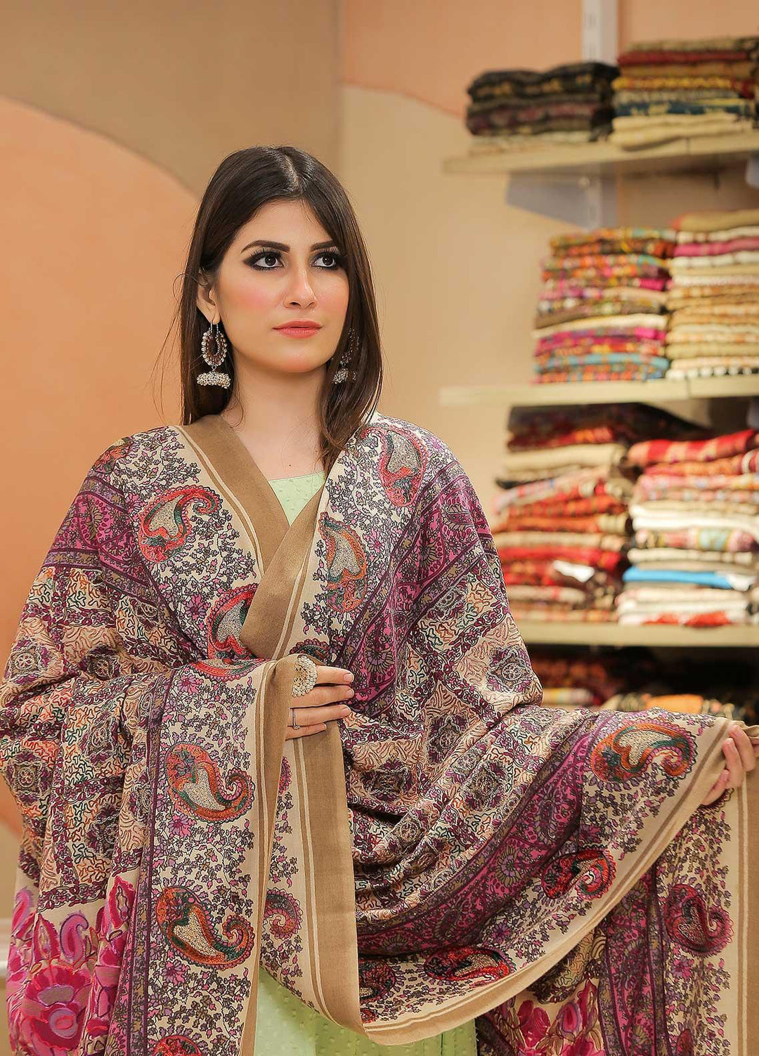 Sanaulla Exclusive Range  Pashmina  Shawl SU21PP OD-286 - Pure Pashmina Shawls