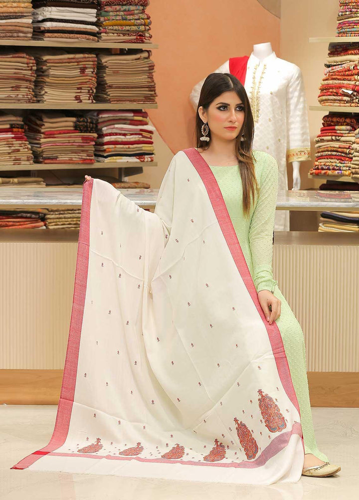 Sanaulla Exclusive Range Pashmina Shawl SU21PP MIR-11 White 4 Pure Pashmina Shawls