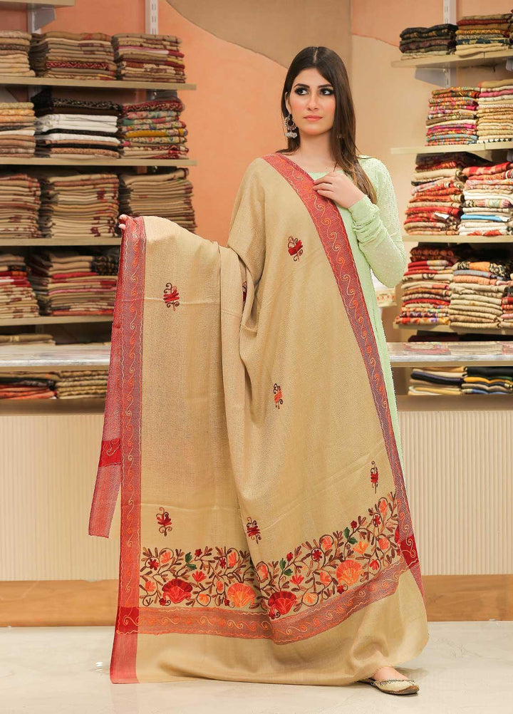 Sanaulla Exclusive Range Pashmina Shawl SU21PP MIR-18 Brown 6 Pure Pashmina Shawls