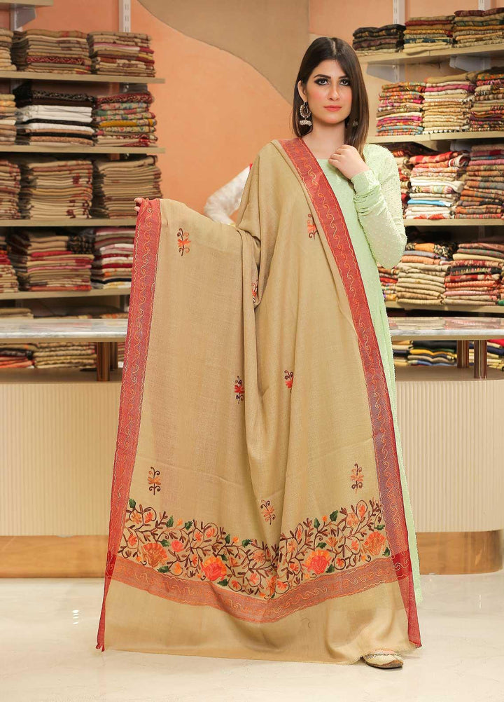 Sanaulla Exclusive Range Pashmina Shawl SU21PP MIR-18 Brown 7 Pure Pashmina Shawls