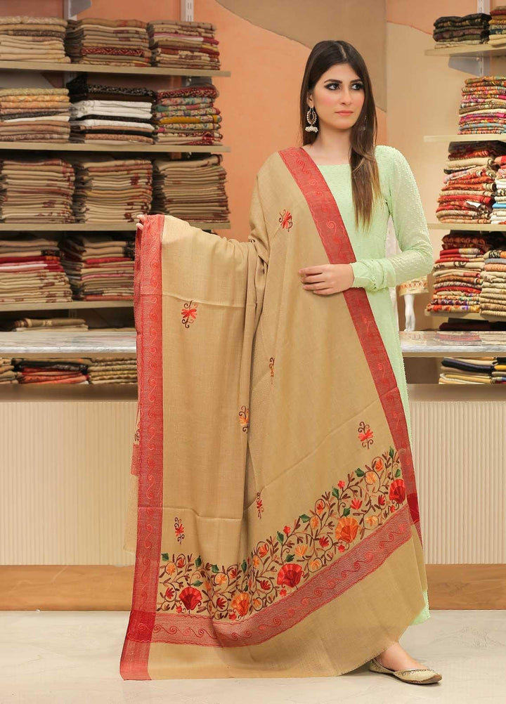 Sanaulla Exclusive Range Pashmina Shawl SU21PP MIR-18 Brown 9 Pure Pashmina Shawls