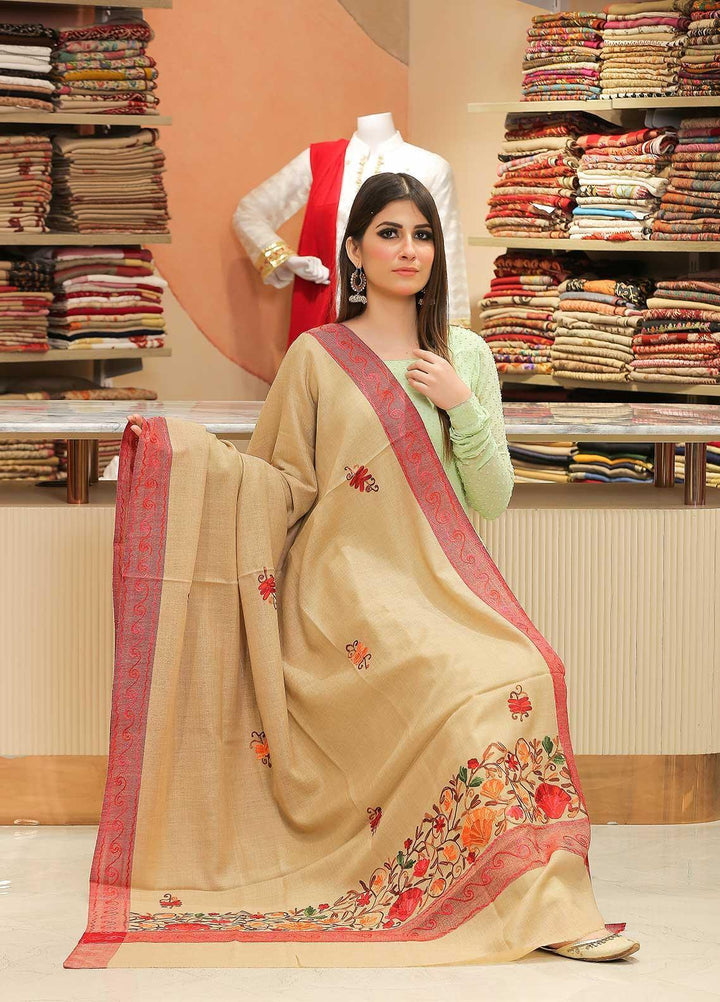 Sanaulla Exclusive Range Pashmina Shawl SU21PP MIR-18 Brown 11 Pure Pashmina Shawls