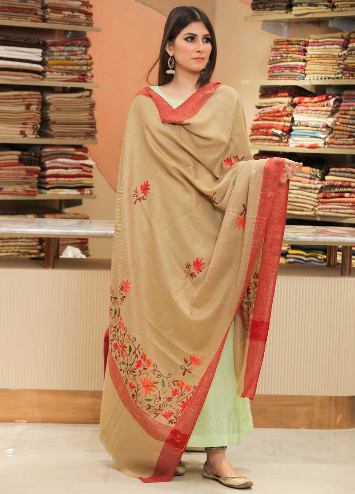 Sanaulla Exclusive Range Pashmina Shawl SU21PP MIR-18 Brown 13 Pure Pashmina Shawls