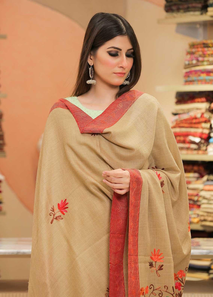 Sanaulla Exclusive Range Pashmina Shawl SU21PP MIR-18 Brown 13 Pure Pashmina Shawls