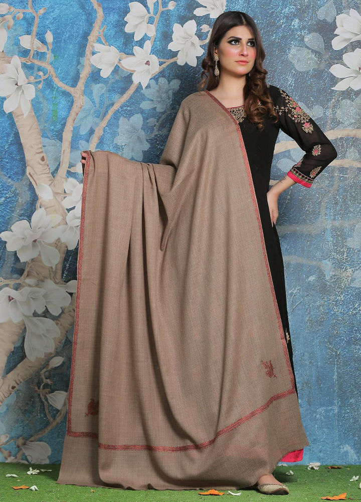 Sanaulla Exclusive Range Pashmina Shawl SU21PP MIR-38 Brown 2 Pure Pashmina Shawls