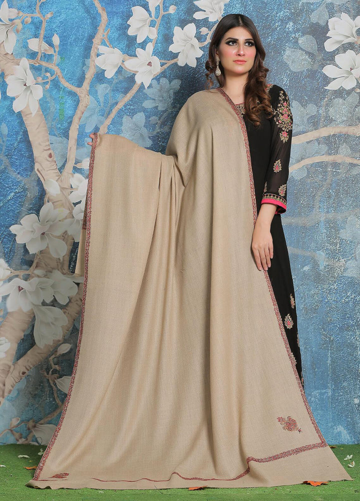 Sanaulla Exclusive Range Pashmina Shawl SU21PP MIR-38 Fawn 4 Pure Pashmina Shawls