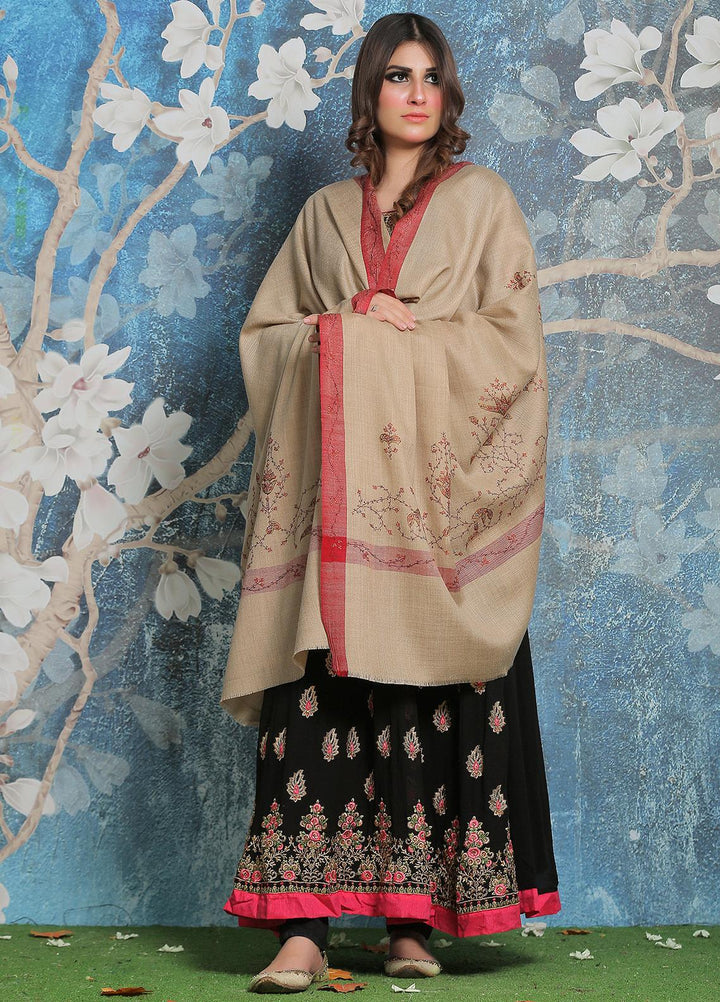 Sanaulla Exclusive Range Pashmina Shawl SU21PP AKP-17 Fawn-14 Pure Pashmina Shawls