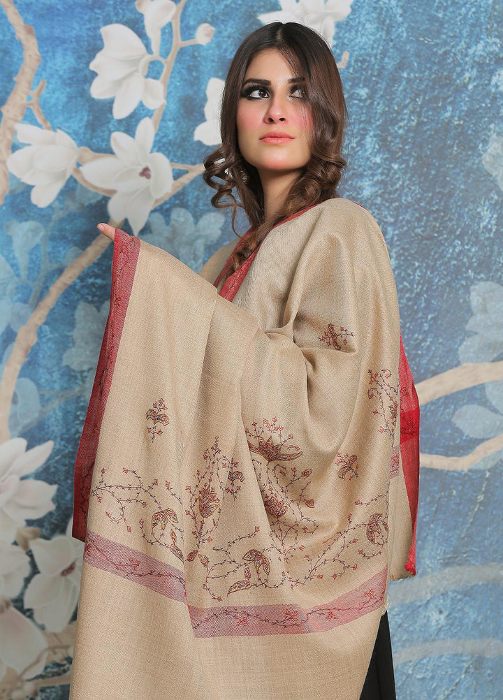 Sanaulla Exclusive Range Pashmina Shawl SU21PP AKP-17 Fawn-14 Pure Pashmina Shawls