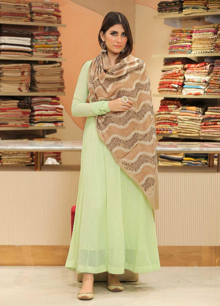 Sanaulla Exclusive Range Pashmina Shawl SU21PP AKP-23 Fawn-5 Pure Pashmina Shawls