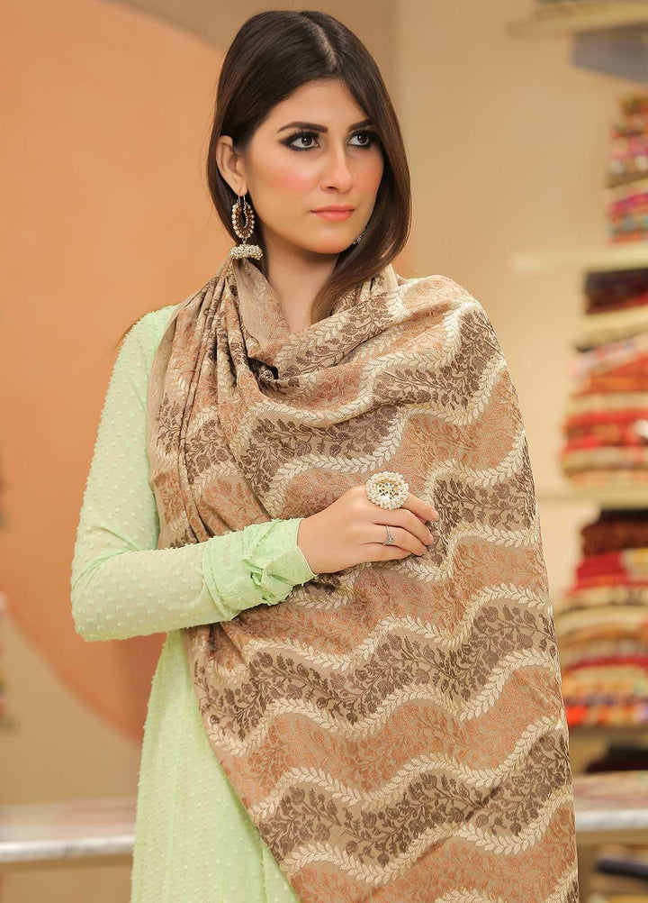 Sanaulla Exclusive Range Pashmina Shawl SU21PP AKP-23 Fawn-5 Pure Pashmina Shawls