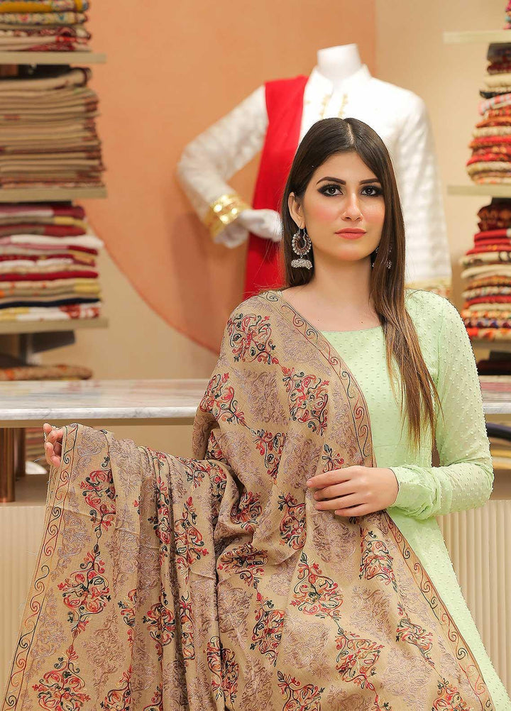 Sanaulla Exclusive Range Pashmina Shawl SU21PP AKP-27 Brown-3 Pure Pashmina Shawls