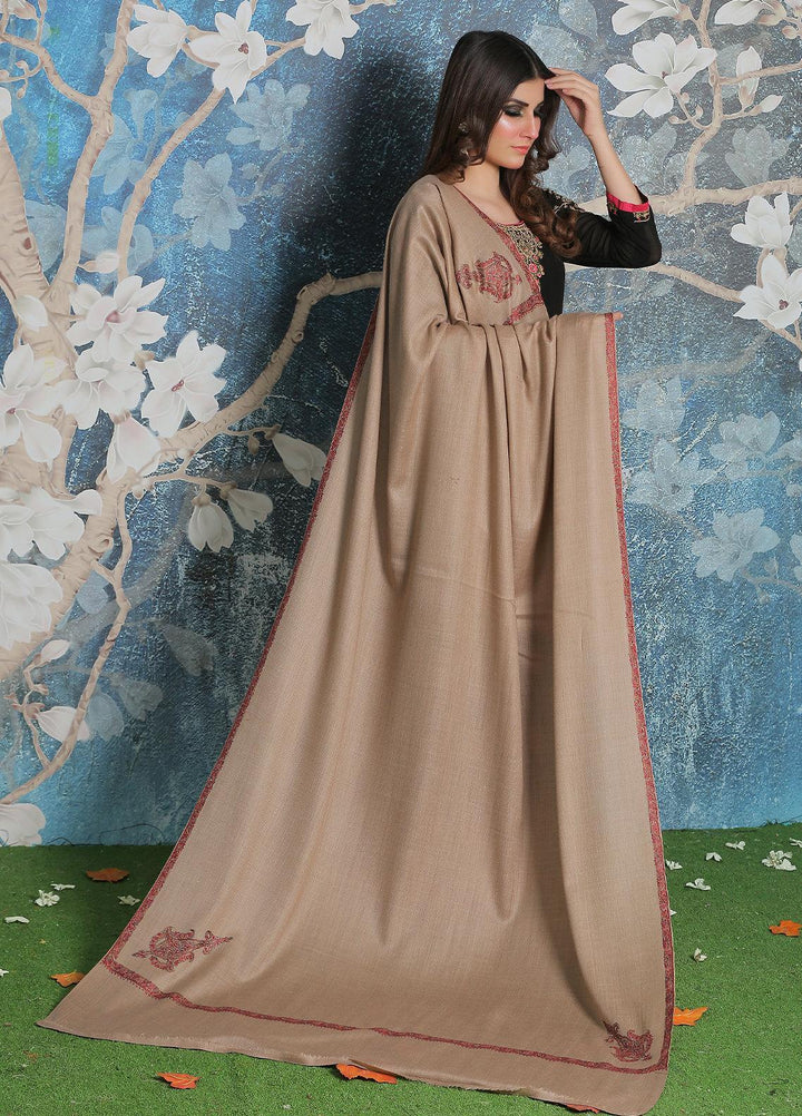 Sanaulla Exclusive Range Pashmina Shawl SU21PP AKP-29 Brown-1 Pure Pashmina Shawls