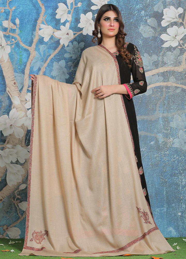 Sanaulla Exclusive Range Pashmina Shawl SU21PP AKP-29 Fawn-4 Pure Pashmina Shawls
