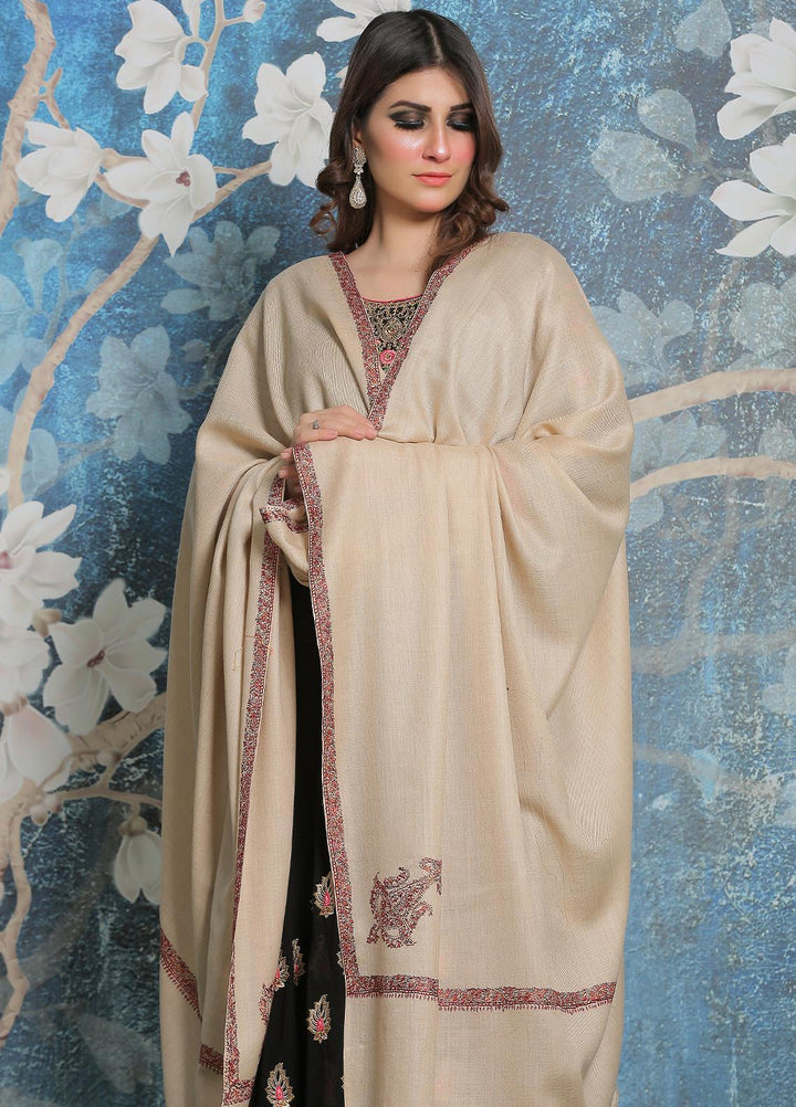 Sanaulla Exclusive Range Pashmina Shawl SU21PP AKP-29 Fawn-4 Pure Pashmina Shawls