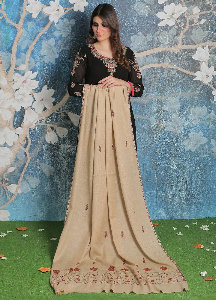 Sanaulla Exclusive Range Pashmina Shawl SU21PP AKP-34 Fawn-2 Pure Pashmina Shawls