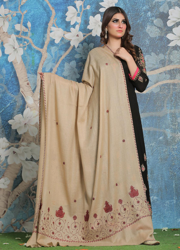 Sanaulla Exclusive Range Pashmina Shawl SU21PP AKP-34 Fawn-3 Pure Pashmina Shawls