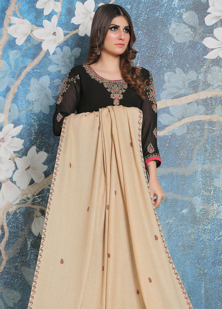 Sanaulla Exclusive Range Pashmina Shawl SU21PP AKP-34 Fawn-4 Pure Pashmina Shawls