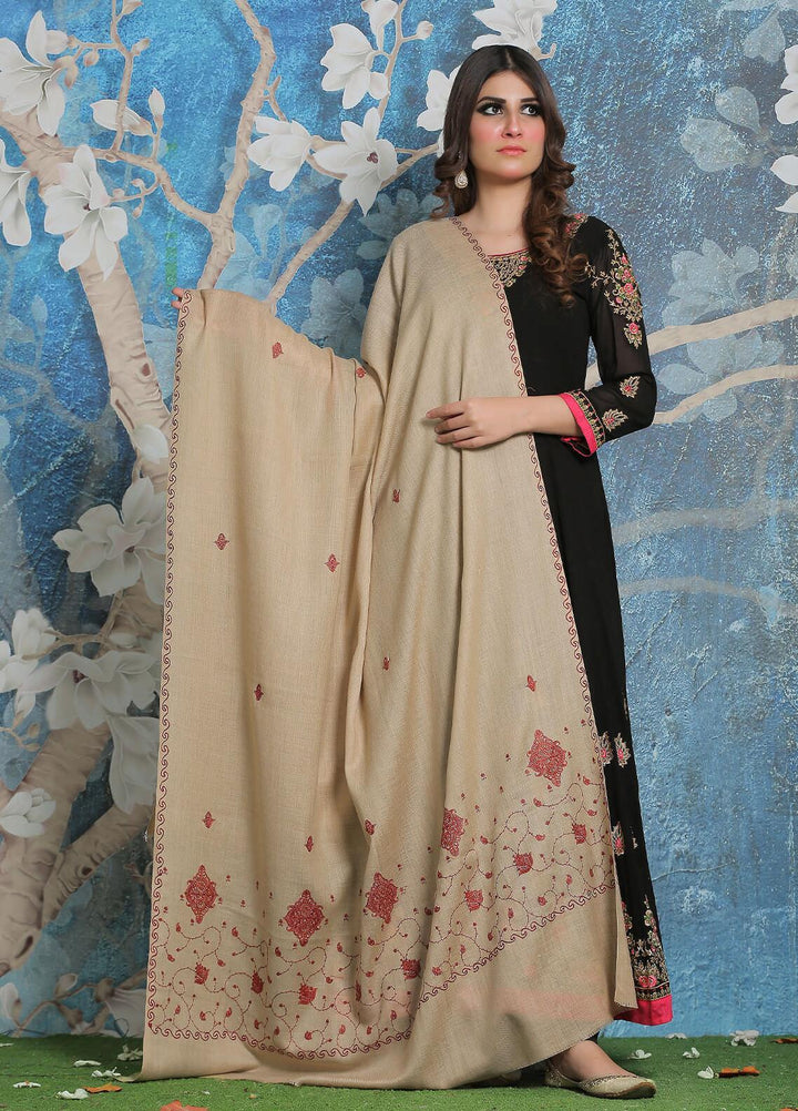 Sanaulla Exclusive Range Pashmina Shawl SU21PP AKP-34 Fawn-5 Pure Pashmina Shawls